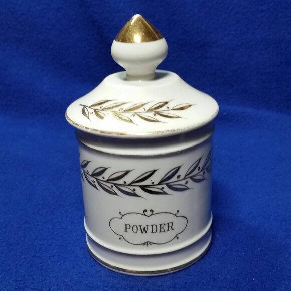 Vintage Lefton Apothecary Vanity Jar Decor Set MCM 1950's 3 Pc Set Lefton 2404 - Picture 3 of 10